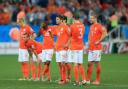 DUTCH DESPAIR: Netherlands players appear dejected in the penalty shoot-out during the World Cup Semi Final at the Arena de Sao Paulo