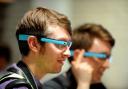 Google Glass users try out the wearable computer