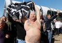 File photo: Geordies arriving at the Stadium of Light in 2015 show their colours - and more.