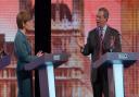 Scottish National Party leader Nicola Sturgeon and UKIP leader Nigel Farage during the BBC 