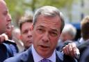 Nigel Farage is mobbed by media and supporters during a campaign visit to Buckinghamshire.