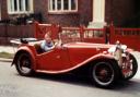 MOTORING MEMORIES: Elsie Watson of North Terrace, Aycliffe village and her 1947 MG. Picture from 1962.
