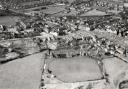 FROM THE AIR: Crook in June 1962 with the railway arcing across the top of the picture