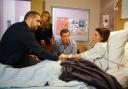 As the family gather round Carla Connor’s [Alison King] hospital bed Johnny Connor (Richard Hawley) is shocked to have been kept in the dark