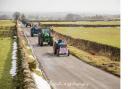 Tractors taking part in a tractor run organised by Knaresborough Young Farmers’ Club for member Mike Spink, who died last year. Picture: Rachael Fawcett