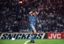 Gareth Southgate looks dejected after missing his penalty as England lost to Germany at Euro 96
