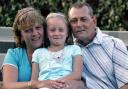 LEGACY: Lung cancer sufferer Dave Hill of Darlington with his wife Tina and six-year-old daughter Chantelle