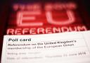 a polling card and voting guide for the 2016 EU Referendum. Picture: Yui Mok/PA Wire
