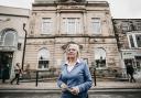 NEW CHAIR: Shelagh Avery outside the Witham Hall, which stands prominently on Barnard Castle's main street