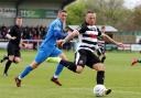 TALISMAN: Darlington's Stephen Thompson, in action on Saturday against Leamington, is the column's player of the season. Picture: PAUL NORRIS