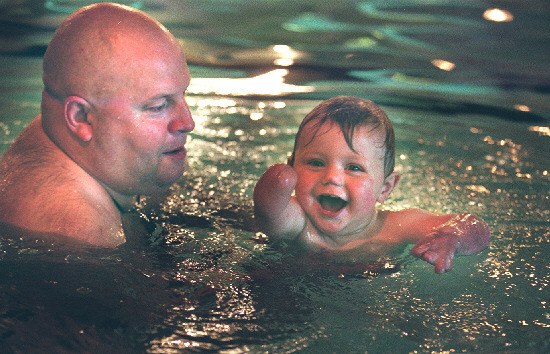 Lyndon started to swim with grandfather Terry Wheeldon