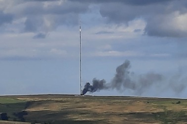 The fire at Bilsdale mast in August