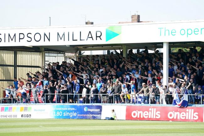 Hartlepool United fans at the Suit Direct Stadium.