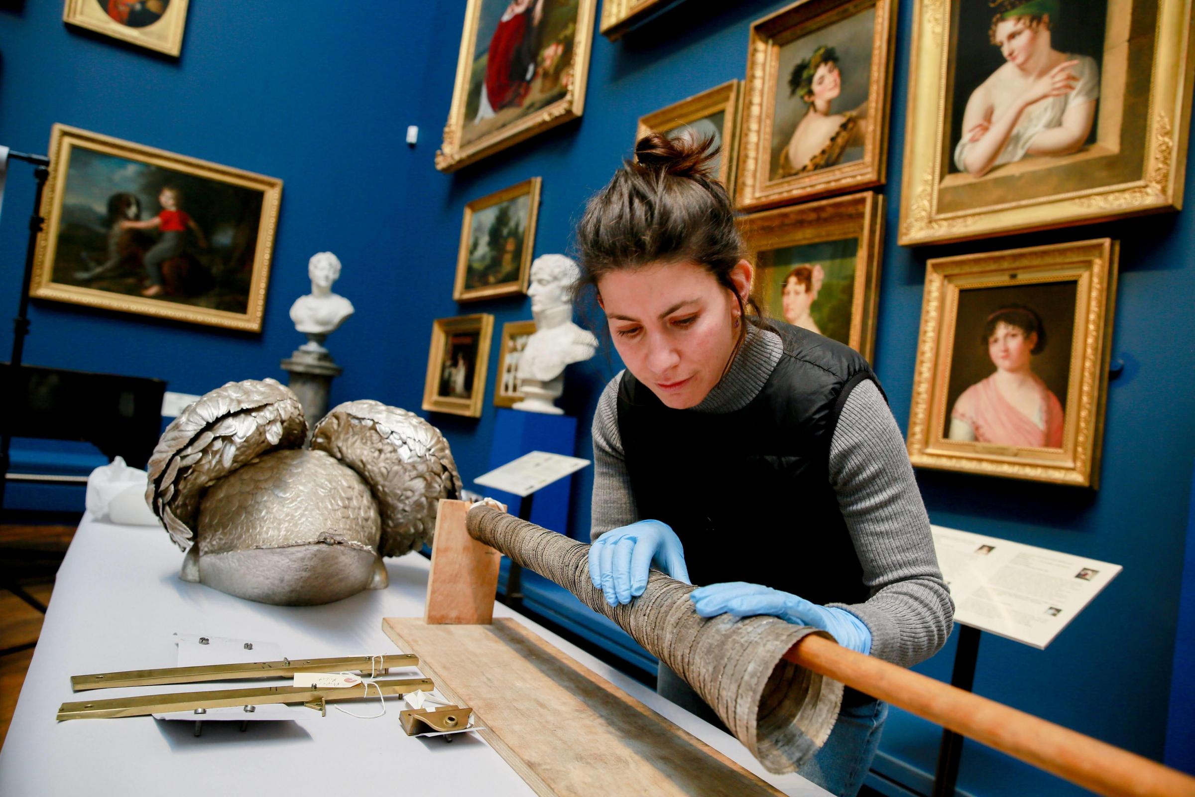 Daniela Corda from Royal Museums Greeenwich one of the Conservators and Curators from across the country are at Bowes Museum to study the Silver Swan Picture: SARAH CALDECOTT