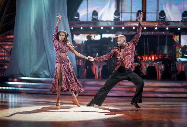 The Northern Echo: Oti Mabuse and Ugo Monye during BBC One's Strictly Come Dancing 2021 on Saturday Credit: PA