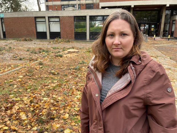 The Northern Echo: Linthorpe Labour councillor Philippa Storey at the former Northern School of Art campus on Green Lane where trees have been cut down Credit: Terry Blackburn / Teesside Live Permission for use by all LDR partners