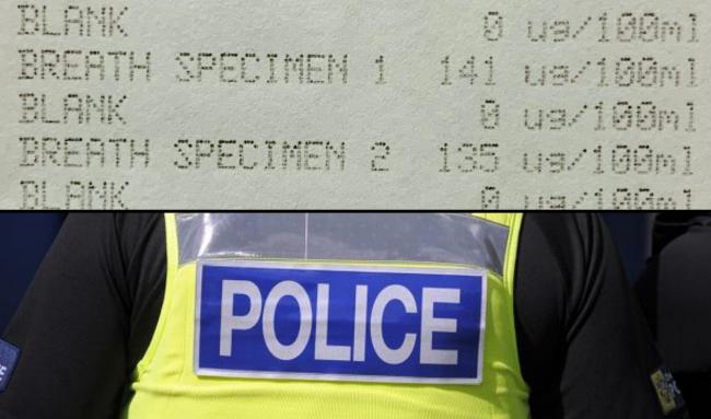 Police arrest drink driver for blowing three times the limit after work
