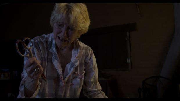 The Northern Echo: Dee Wallace holds a pair of bloody scissors in a scene from 13 Fanboy