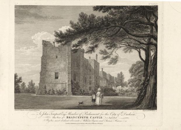 The Northern Echo: A view of Brancepeth Castle before the major rebuilding in the early 19th Century