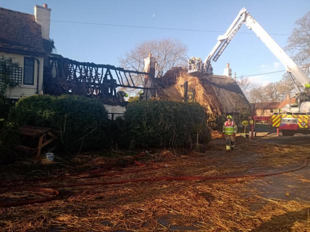 The Northern Echo: Fire guts the Star Inn at Harome. Photo by Karen Darley