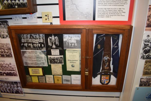 The Northern Echo: Ticket stubs, ties, programmes and team sheets adorn the wall of 'The Bishops'.