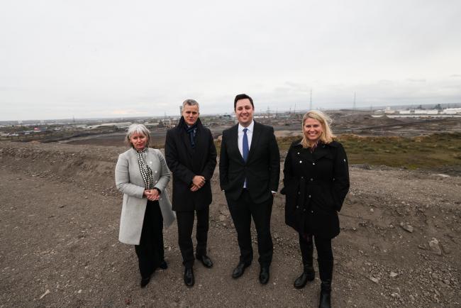 BP executives with Mayor Ben Houchen at the Teesside site     Picture: DAVE CHARNLEY