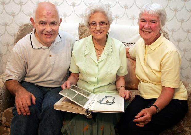 The Northern Echo: Vera Jackson, centre, reunited the rosary beads with Tom Cloughton and Gladys Dodd