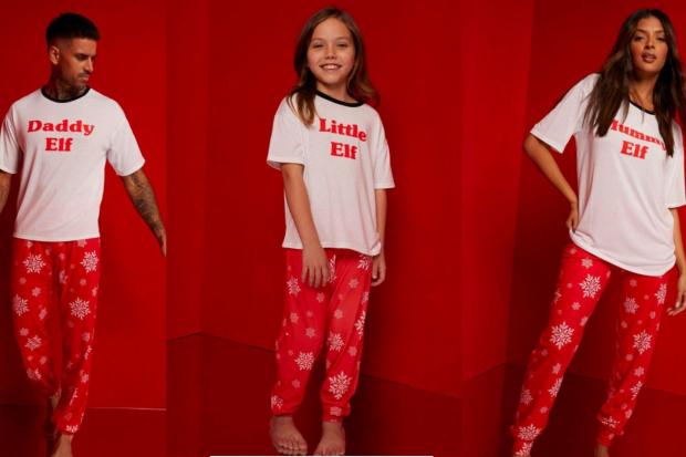 The Northern Echo: Boohoo's matching family Christmas pyjamas.