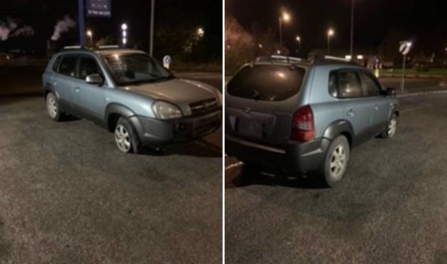 Police stop car after chase through streets and mounting pavement