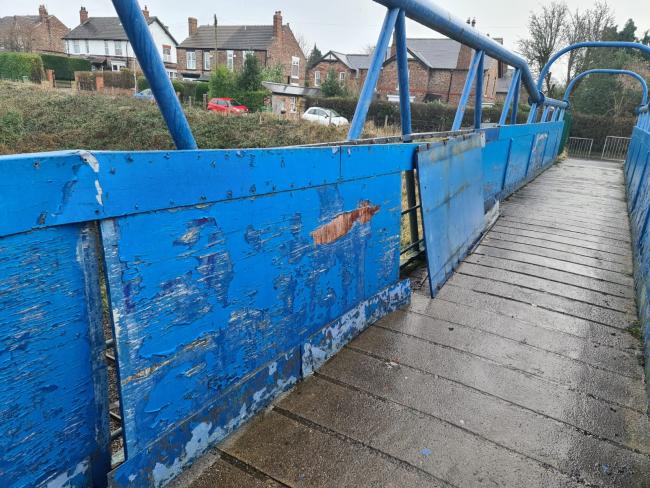 A footbridge in Eaglescliffe has been closed to due storm damage Picture: Stockton Borough Council