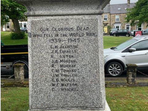 War memorial in Middleton-in-Teesdale