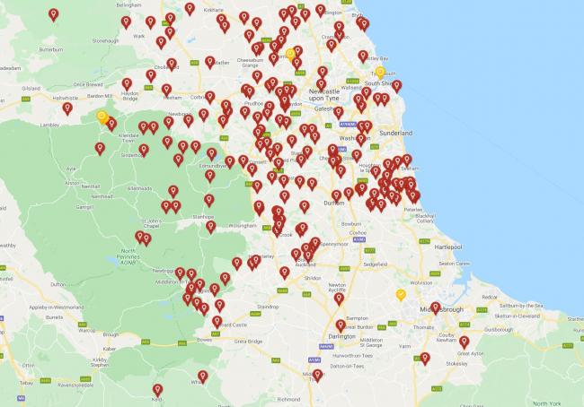 The Northern Powergrid map shows how widespread the power cuts are
