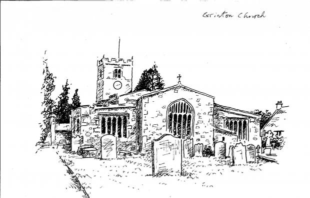The Northern Echo: Grinton church, by John Longstaff, where the leadminers who chalked their names in Devis Drum Mine are buried