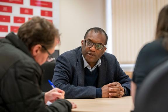 The Northern Echo: Business Secretary Kwasi Kwarteng during a visit to the North East amid Storm Arwen. Photo: RICHARD RAYNER. The Northern Echo: Business Secretary Kwasi Kwarteng during a visit to the North East amid Storm Arwen. Photo: RICHARD RAYNER.