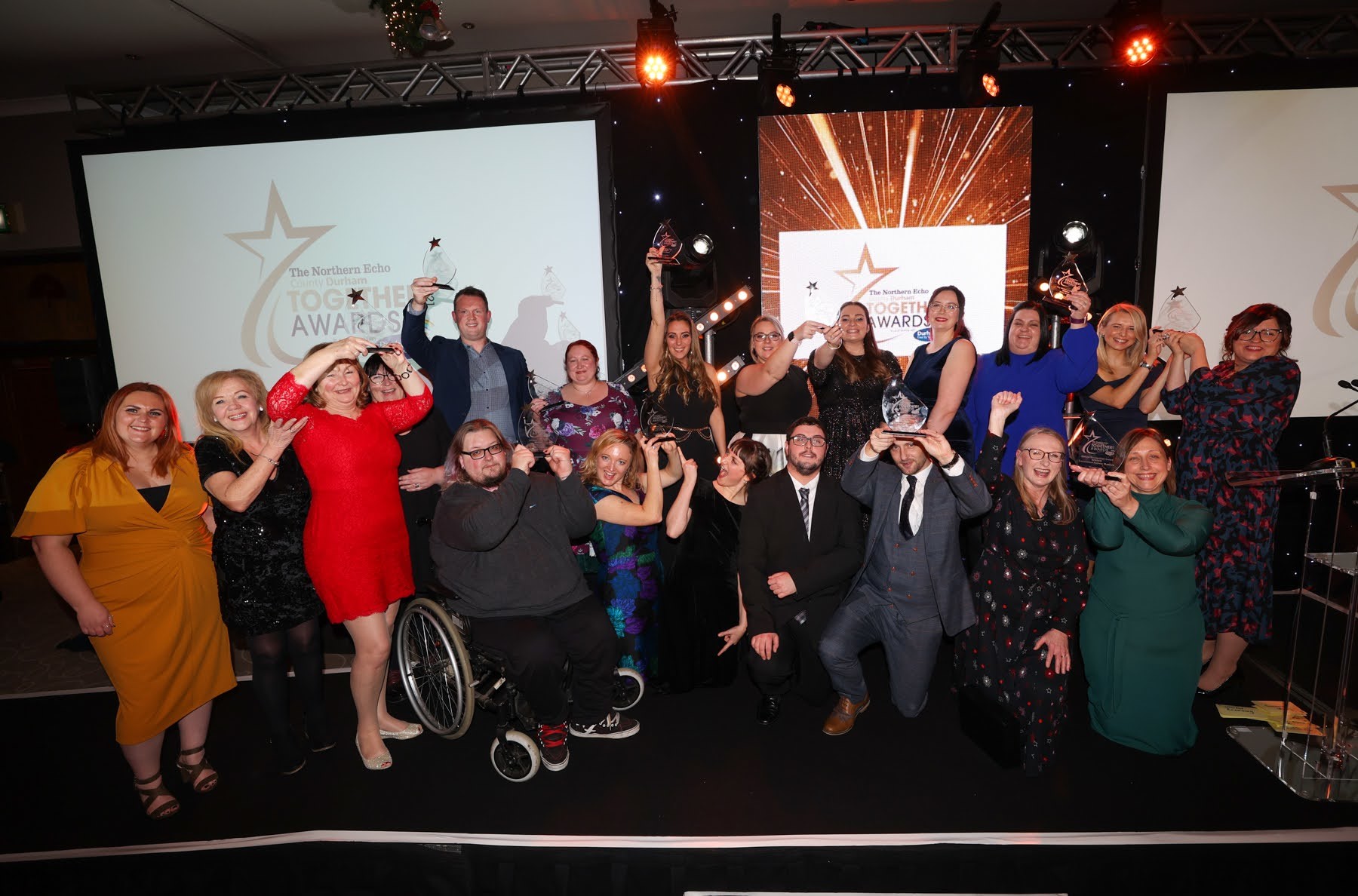 The County Durham Together Awards 2021 take place at Ramside Hall Hotel, Durham City. All of the award winners from the evening. Picture: CHRIS BOOTH
