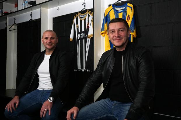 Spennymoor Town joint managers Bernard Morley (left) and Antony Johnson (right).