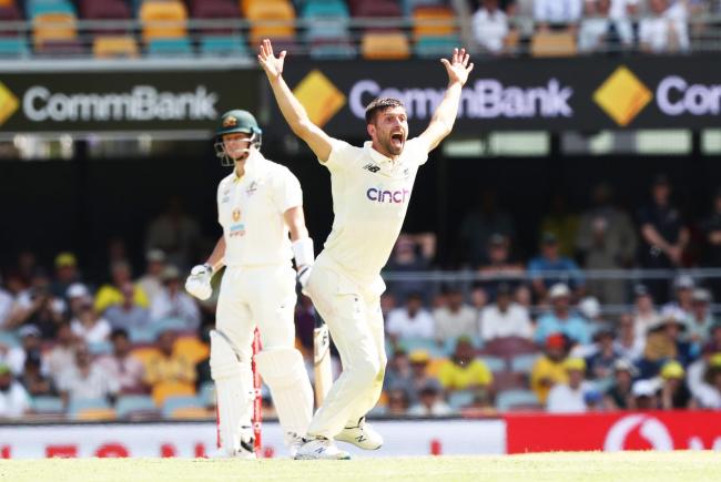 Mark Wood appeals during the first Ashes Test
