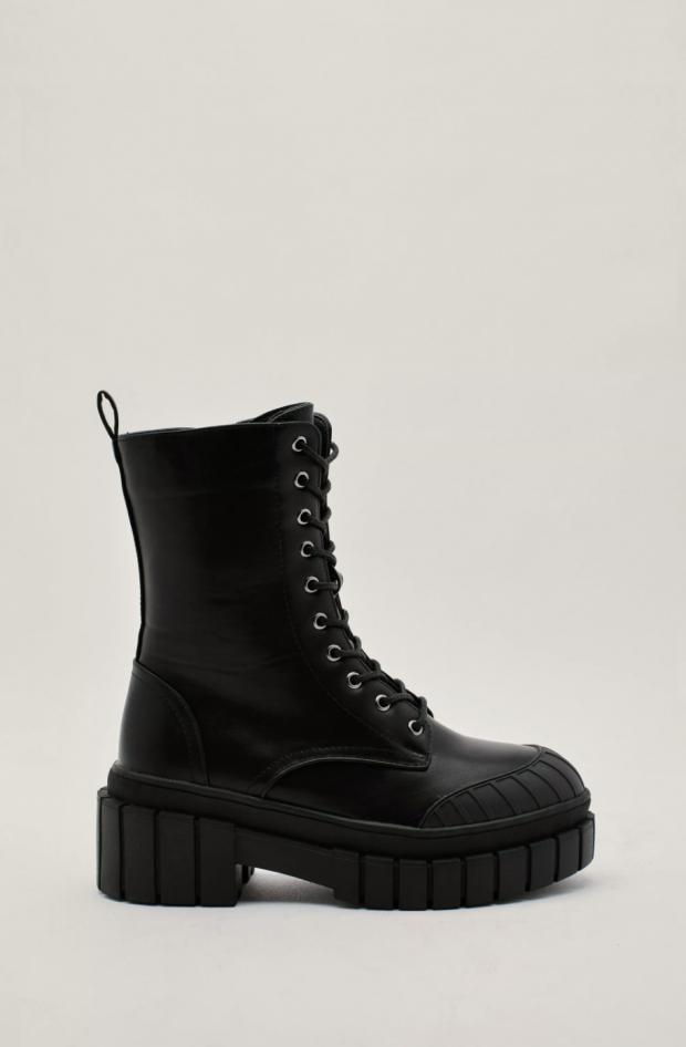 The Northern Echo: Faux Leather Lace Up Hiker Boots. Credit: Nasty Gal