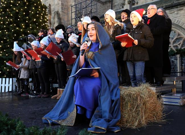 The Nativity Play in 2019 in Durham Market Place. Picture Paul Norris.