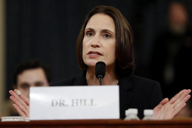 The Northern Echo: Former White House national security aide Fiona Hill, testifies before the House Intelligence Committee on Capitol Hill in Washington, Thursday, Nov. 21, 2019, during a public impeachment hearing of President Donald Trump's efforts to tie U.S. aid