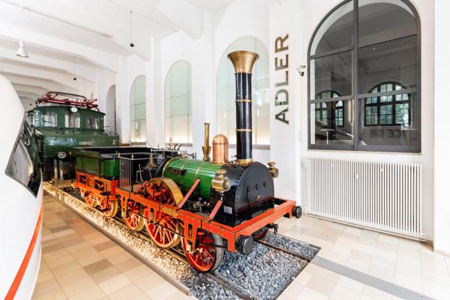 Adler and ICE 3 in the DB Museum, the world's oldest railway museum having been founded in 1882, in Nuremburg