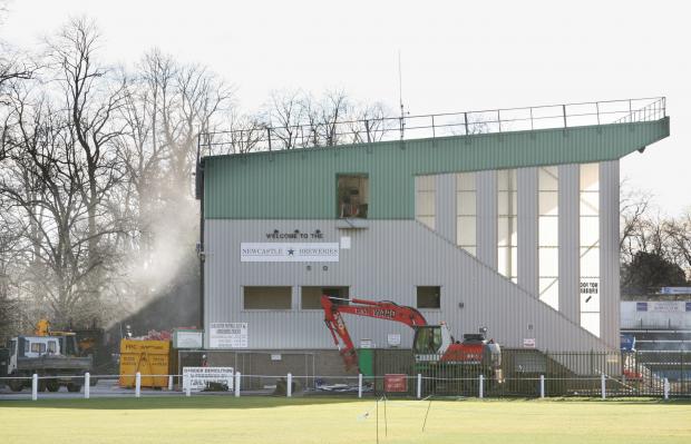 The Northern Echo: The East Stand being demolished at Feethams