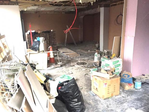 The Northern Echo: Work began on the new premises earlier in December. Picture: FOOTPRINTS CHRISTIAN BOOKSHOP FACEBOOK