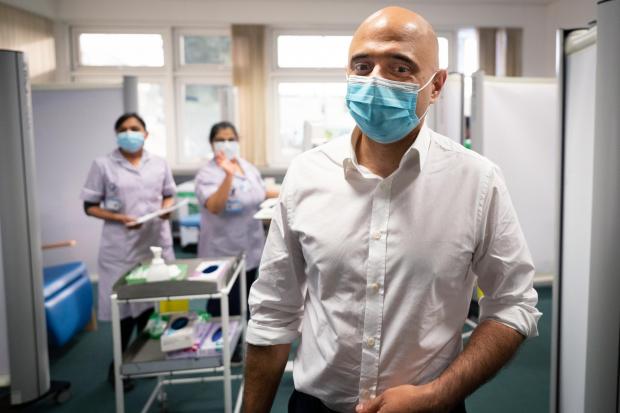 The Northern Echo: Health secretary, Sajid Javid visits St George's Hospital in south west London where he talked to staff and met Covid 19 patients who are being treated with a new anti-viral drug. Photo via PA.