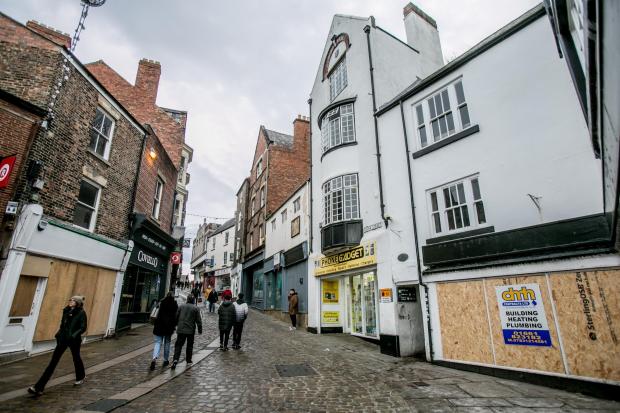 The Northern Echo: In a stroll down Durham’s Silver Street, historian David Simspon was saddened to see empty, neglected and decaying properties 			               Picture: SARAH CALDECOTT