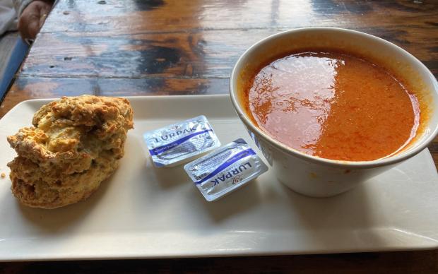 The Northern Echo: Petra's spicy sweet potato and red pepper soup with a stinky stillton scone