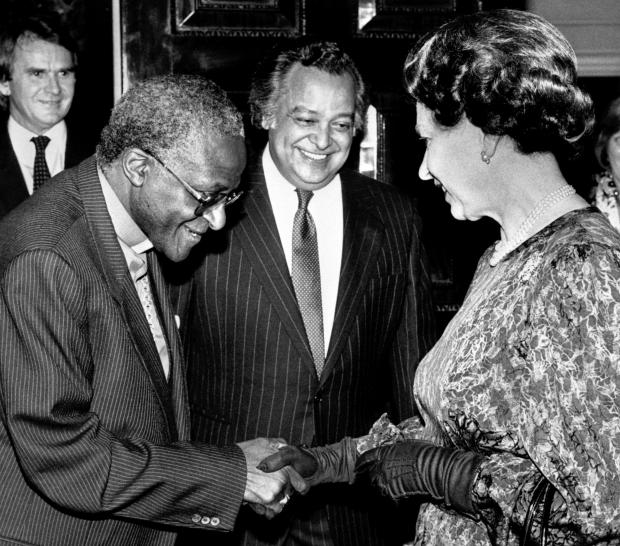 The Northern Echo: Archbishop Desmond Tutu meets the Queen at a Commonwealth Day Reception in London on March 9, 1987. The following day, he came to Durham