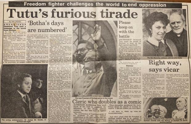 The Northern Echo: How The Northern Echo reported Desmond Tutu's big day in Durham in 1987