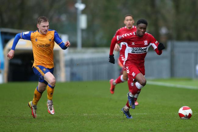 Williams Kokolo in action for Middlesbrough against Mansfield.
