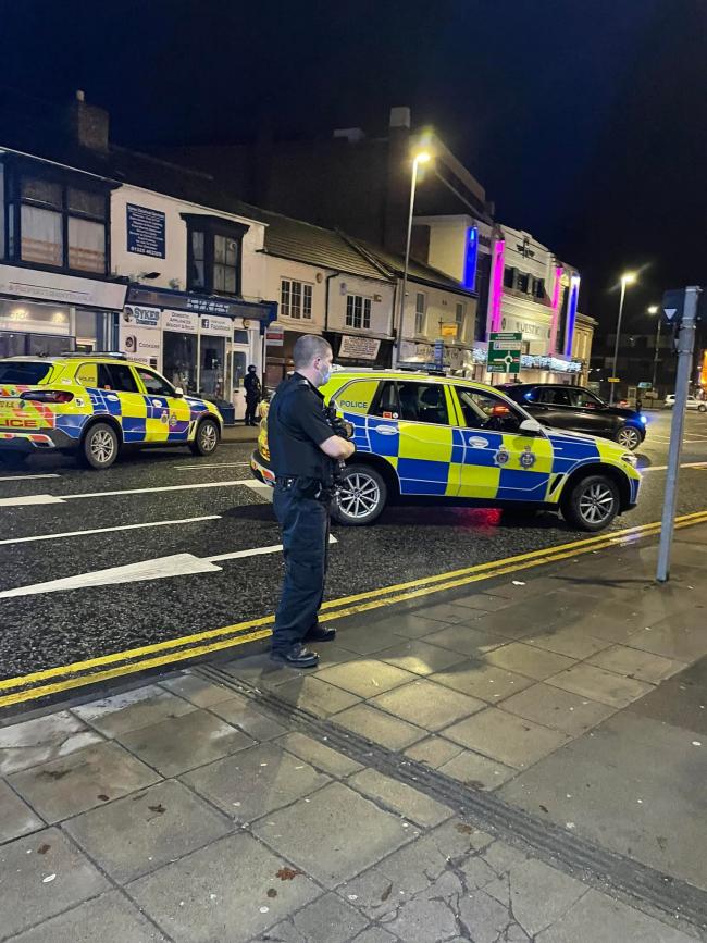 Police vans allegedly cordon off busy Darlington road in ongoing incident